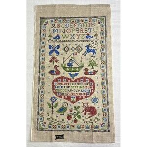 Vintage Kay Dee 100%‎ Pure Linen Tea Towel MCM Design by Lois Long 17 x30 NEW